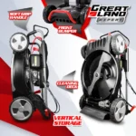 Tondeuse thermique tractée 202CC avec moteur Honda, mulching, éjection latérale et vitesse variable. – Image 5