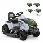 PACK Tracteur tondeuse autoportée à éjection latérale et mulching, 4 batteries 10Ah et chargeur rapide - EGO TR4201E