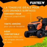 Tondeuse à gazon autoportée FUXTEC FX-RMT92A – Tracteur tondeuse – 452 cm³ – 9,2 kW – 92,5 cm – Hydrostatique – Bac 280 L – 6000 m² – Image 4