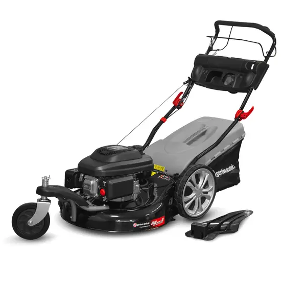 8f2af0e0c4e44c4c8a7469a642608e75 Tondeuse thermique tractée 3 roues 196 cm³ 55 cm bac 65 L – Elem Garden – Image 1