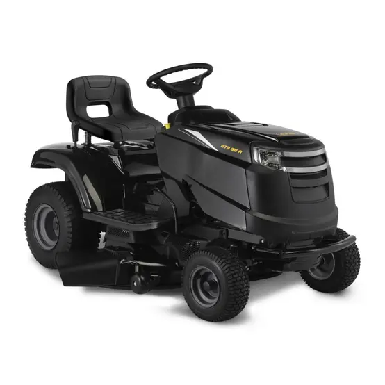 aeb8cf61521049a1a788f069add6a8f7 Tracteur tondeuse AT3 98 A – Éjection latérale, coupe 98 cm, moteur STIGA 352 cm³, kit mulching inclus, démarrage électrique – Alpina – Image 1