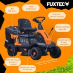 Tondeuse à gazon autoportée FUXTEC FX-RMR66 – Tracteur de pelouse 6 CV – Largeur de coupe 66 cm – Bac 150 L – Hauteur de coupe réglable – Image 4