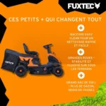 Tondeuse à gazon autoportée FUXTEC FX-RMR66 – Tracteur de pelouse 6 CV – Largeur de coupe 66 cm – Bac 150 L – Hauteur de coupe réglable – Image 3