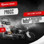 Tondeuse thermique tractée 3 roues 196 cm³ 55 cm bac 65 L – Elem Garden – Image 3