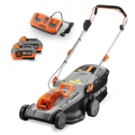 Tondeuse gazon sans fil 40 V coupe 37 cm avec 2 batteries 4 Ah et bac 40 L – Fuxtec